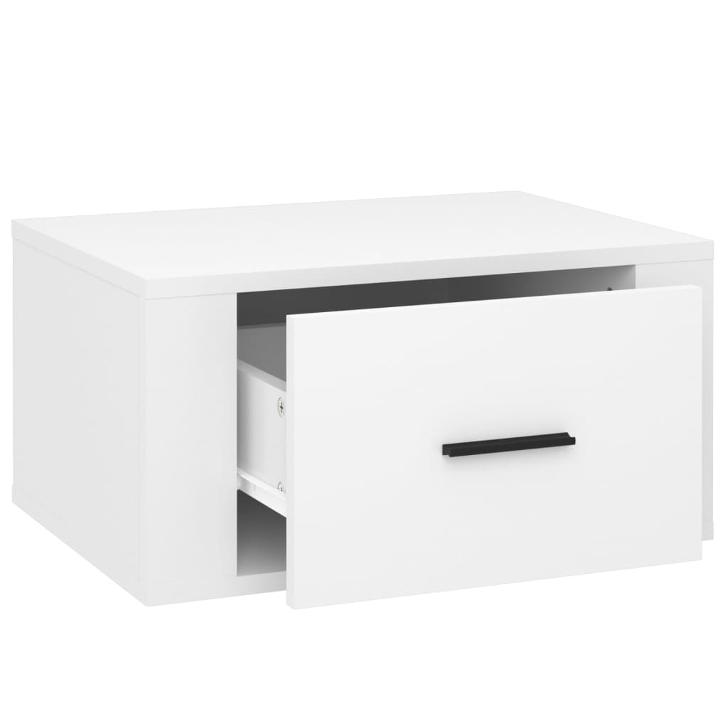 Tables de chevet murales 2 pcs Blanc brillant 50x36x25 cm Tables de chevet vidaXL   