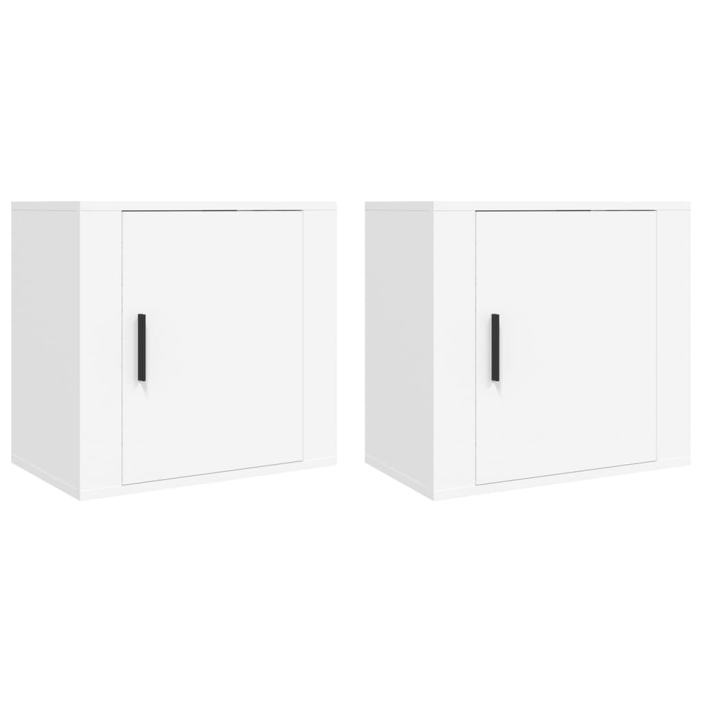 Tables de chevet murales 2 pcs Blanc 50x30x47 cm Tables de chevet vidaXL   