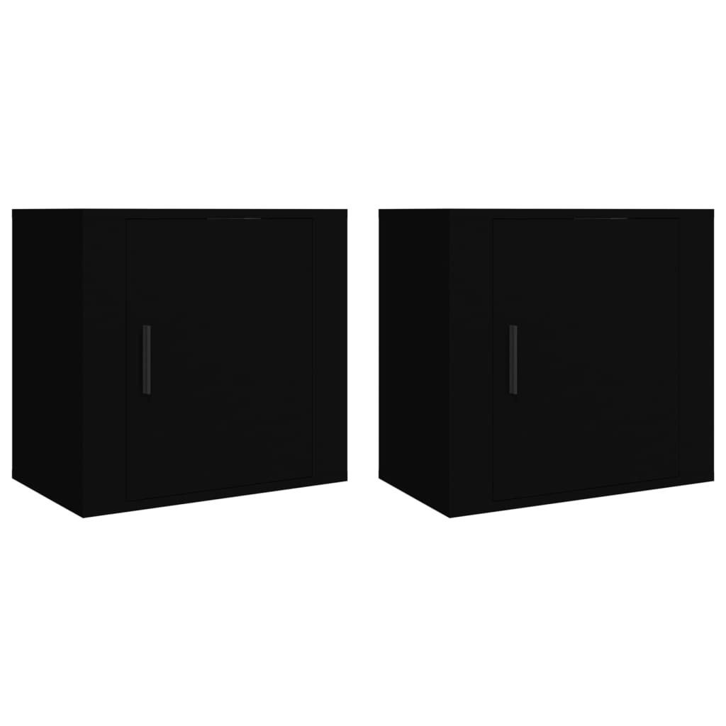 Tables de chevet murales 2 pcs Noir 50x30x47 cm Tables de chevet vidaXL   