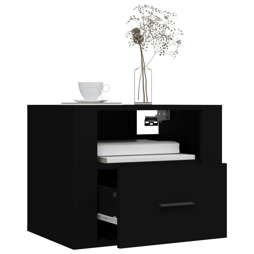 Table de chevet murale Noir 50x36x40 cm Tables de chevet vidaXL   