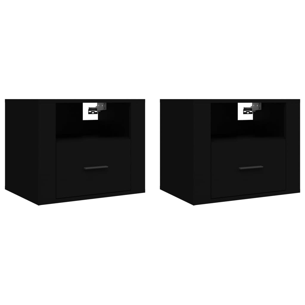 Tables de chevet murales 2 pcs Noir 50x36x40 cm Tables de chevet vidaXL   