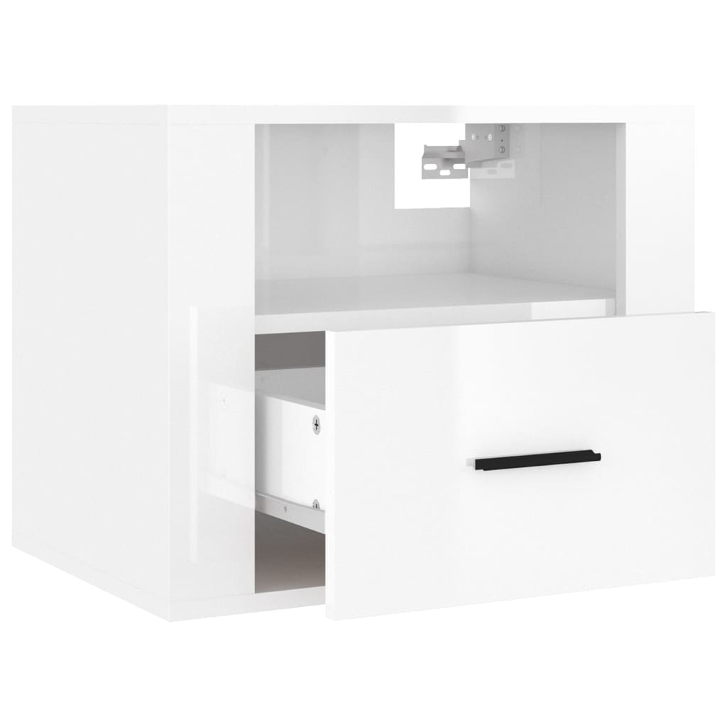 Tables de chevet murales 2 pcs Blanc brillant 50x36x40 cm Tables de chevet vidaXL   