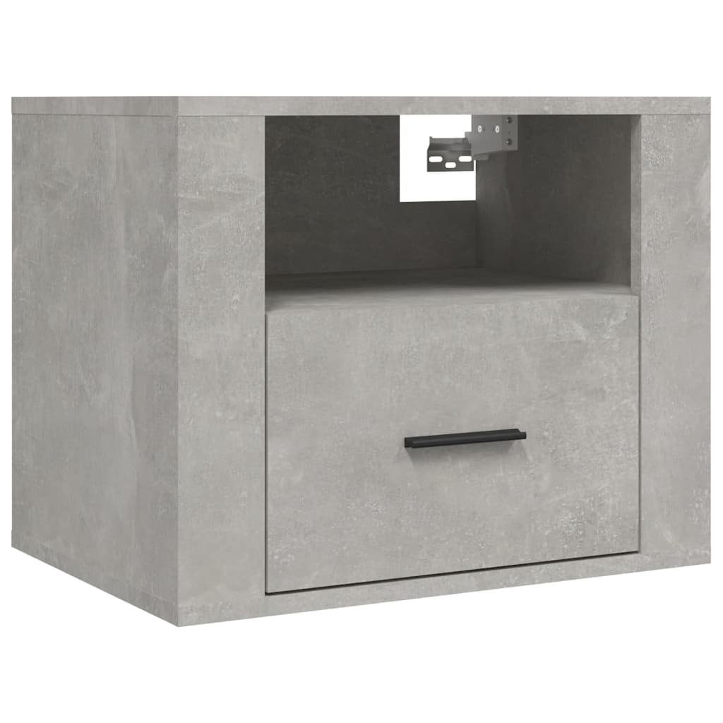 Table de chevet murale Gris béton 50x36x40 cm Tables de chevet vidaXL   