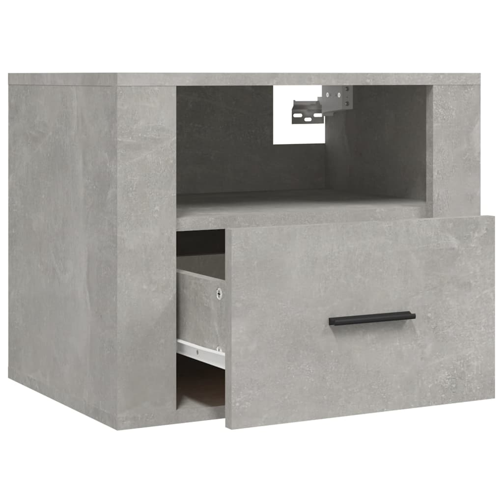 Table de chevet murale Gris béton 50x36x40 cm Tables de chevet vidaXL   