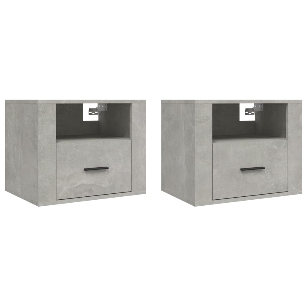 Tables de chevet murales 2 pcs Gris béton 50x36x40 cm Tables de chevet vidaXL   