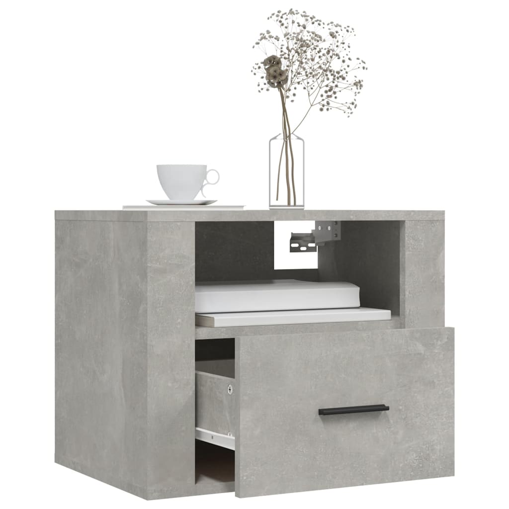 Tables de chevet murales 2 pcs Gris béton 50x36x40 cm Tables de chevet vidaXL   