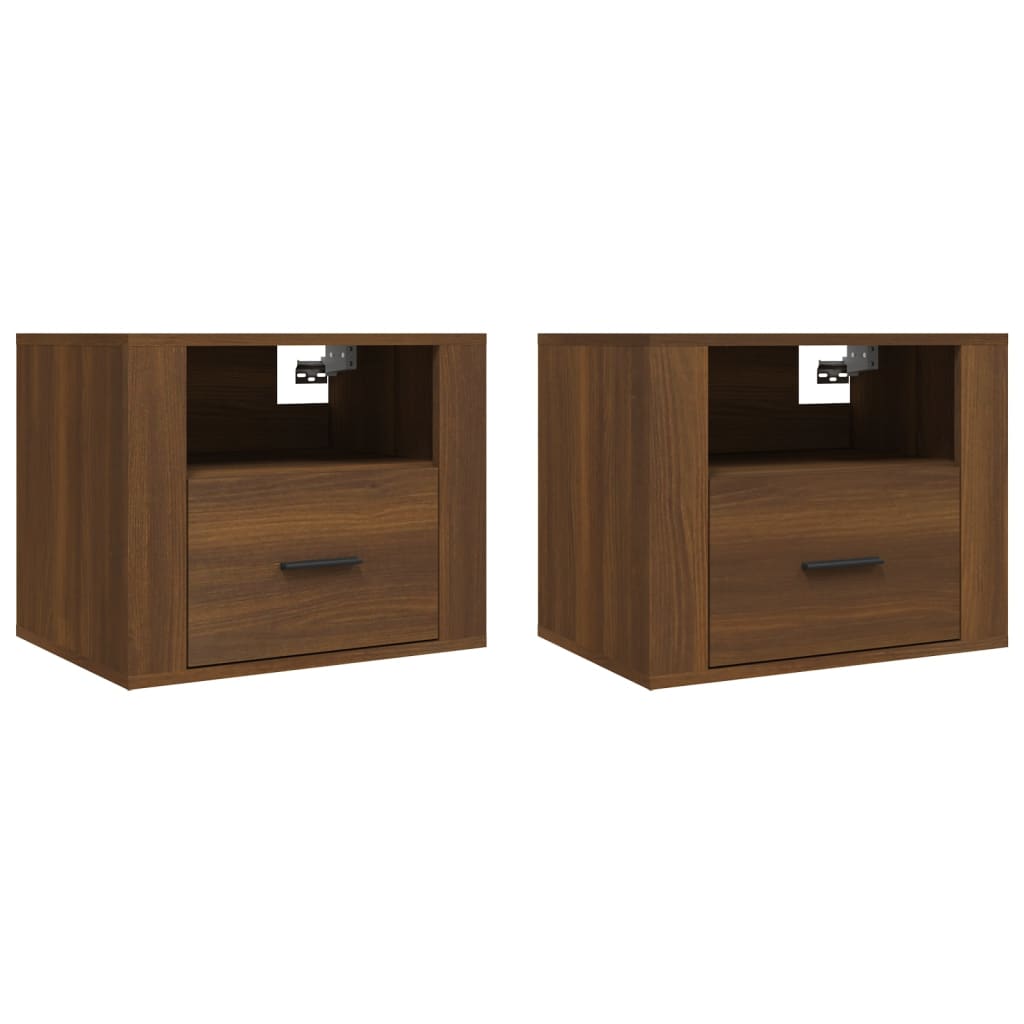 Tables de chevet murales 2 pcs Chêne marron 50x36x40 cm Tables de chevet vidaXL   