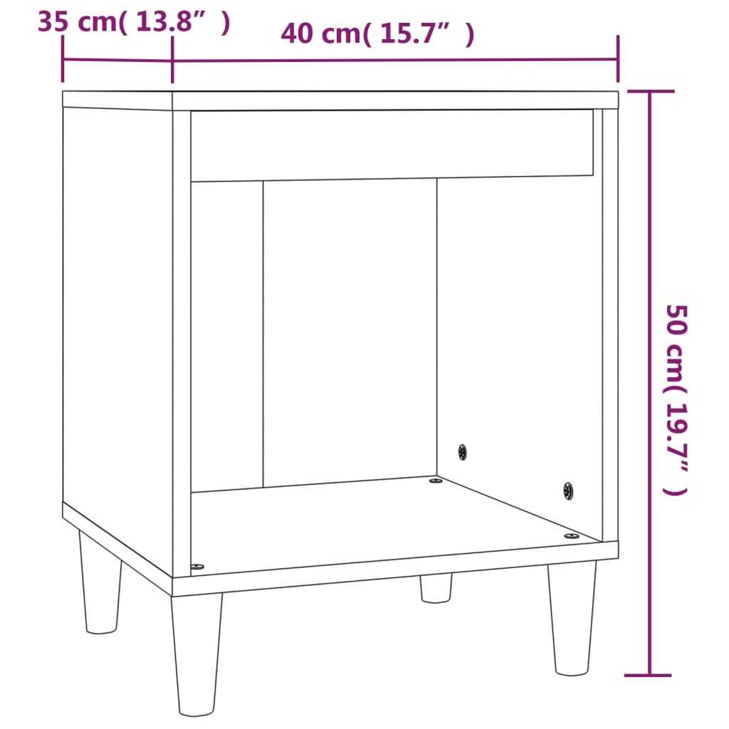 Table de chevet Noir 40x35x50 cm Bois d’ingénierie Tables de chevet vidaXL   