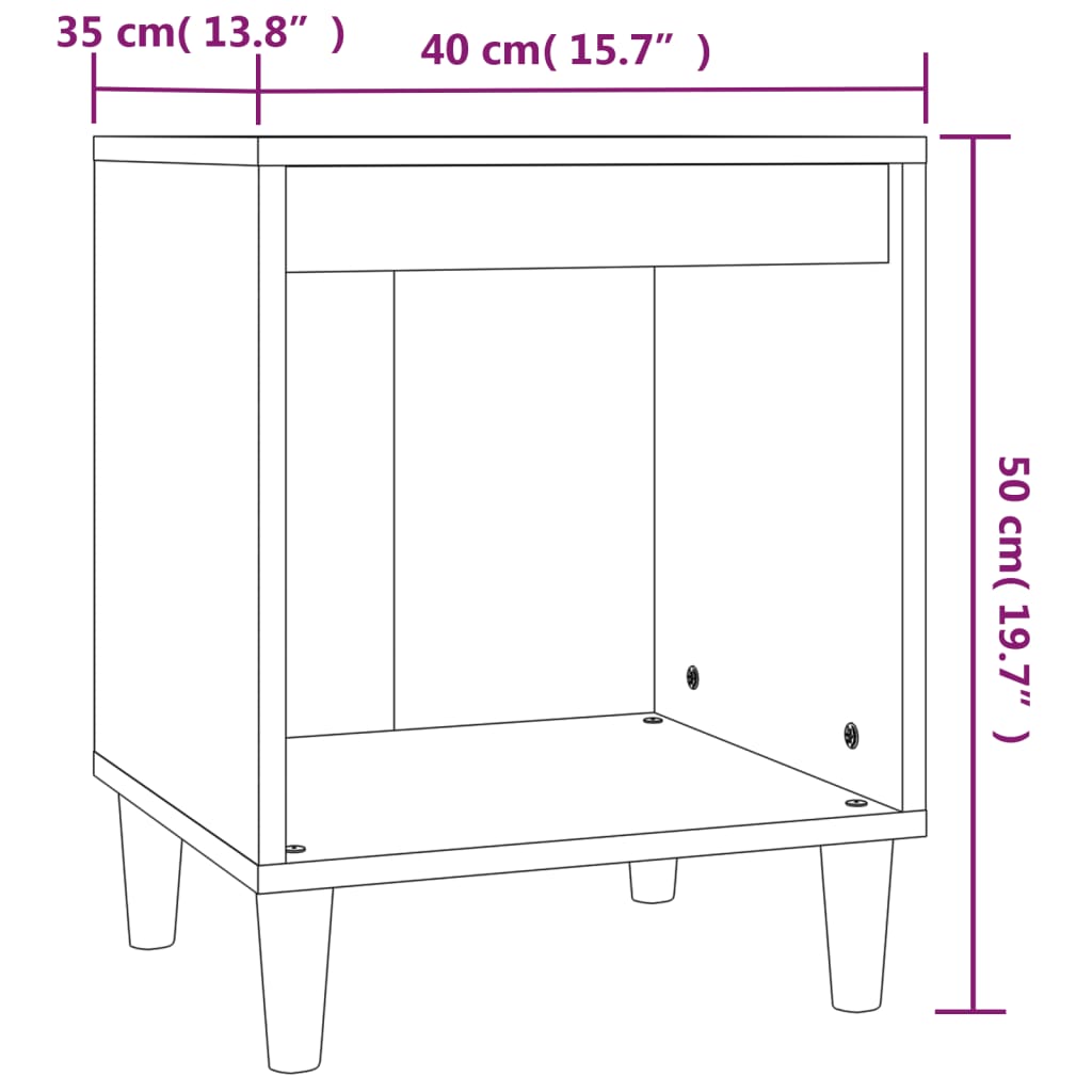 Table de chevet Sonoma gris 40x35x50 cm Tables de chevet vidaXL   