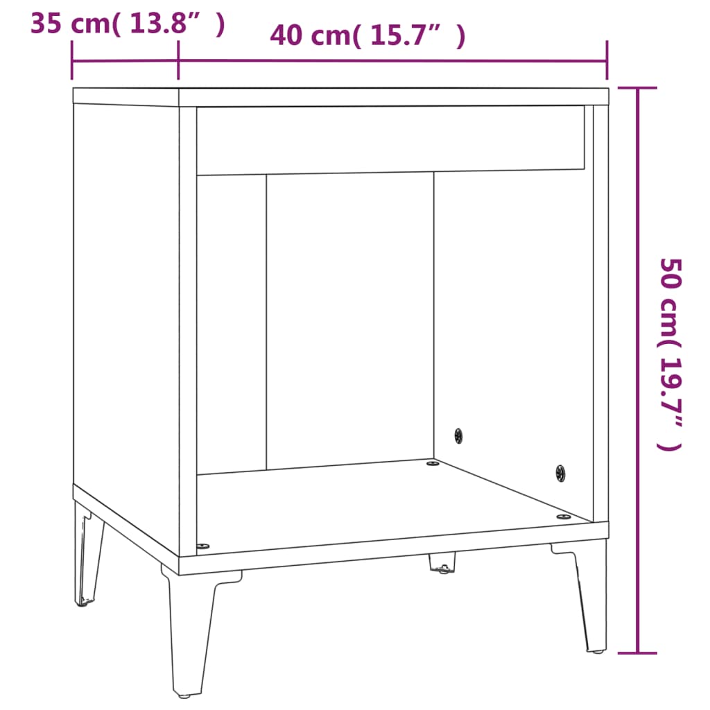 Table de chevet Noir 40x35x50 cm Tables de chevet vidaXL   