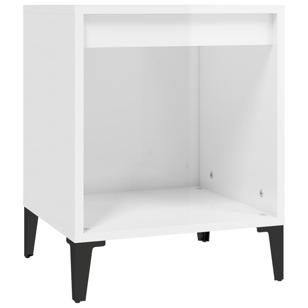 Tables de chevet 2 pcs Blanc brillant 40x35x50 cm Tables de chevet vidaXL   