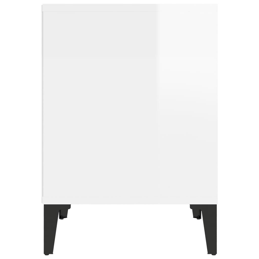 Tables de chevet 2 pcs Blanc brillant 40x35x50 cm Tables de chevet vidaXL   