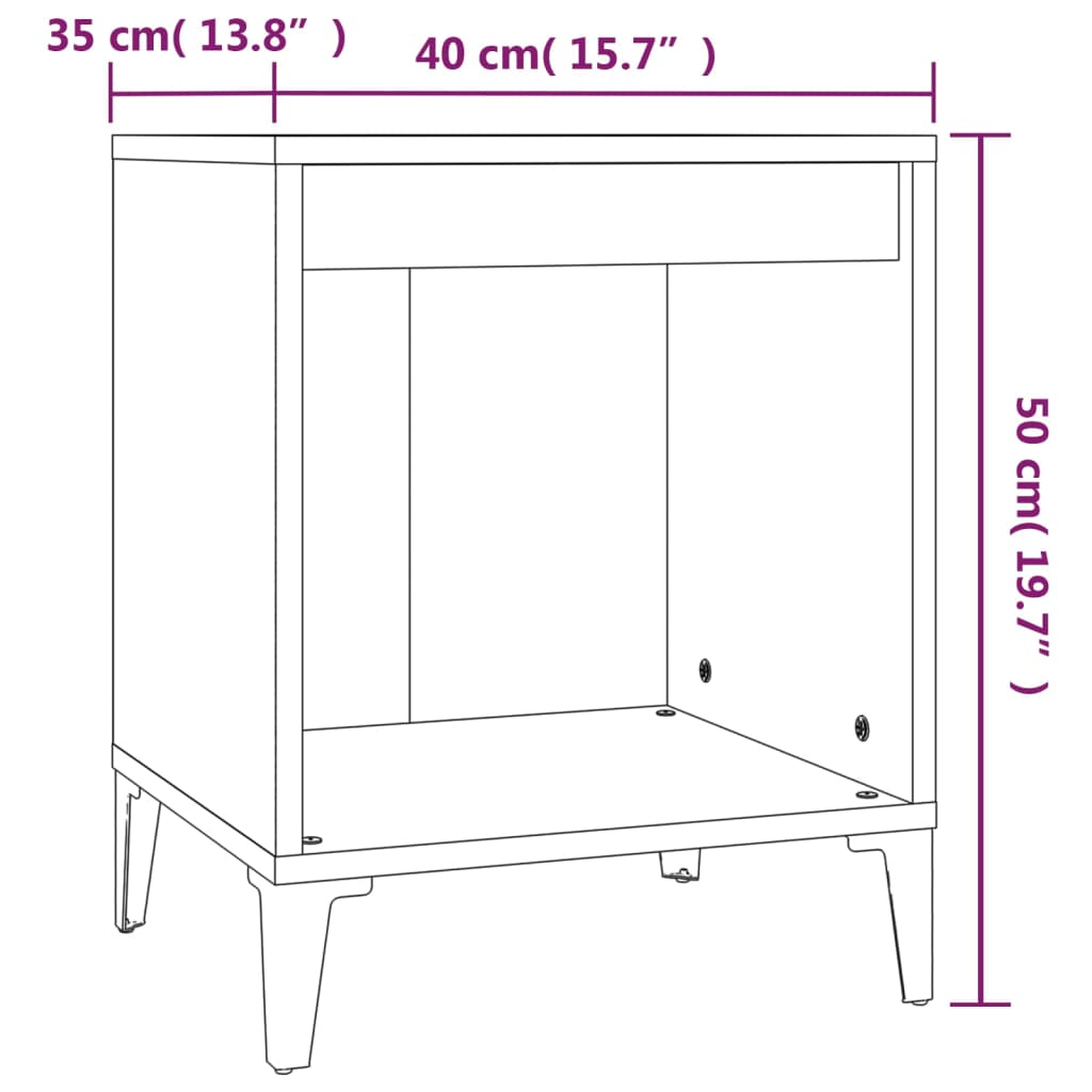 Tables de chevet 2 pcs Blanc brillant 40x35x50 cm Tables de chevet vidaXL   