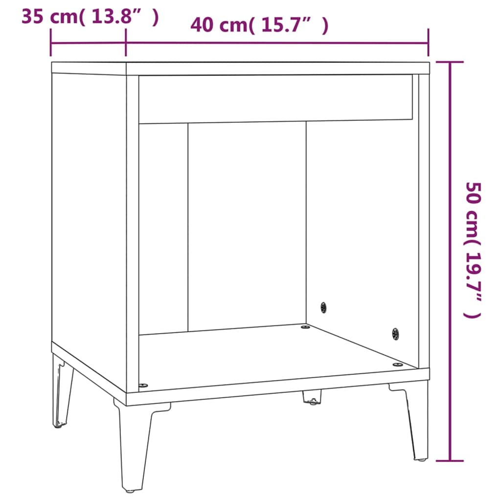 Table de chevet Gris béton 40x35x50 cm Tables de chevet vidaXL   