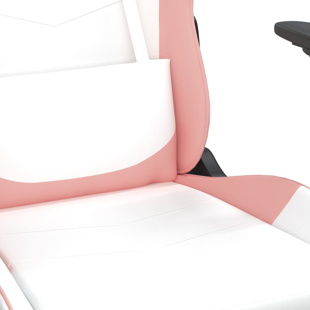 Chaise de jeu avec repose-pied Blanc et rose Similicuir Chaises de jeux vidaXL   