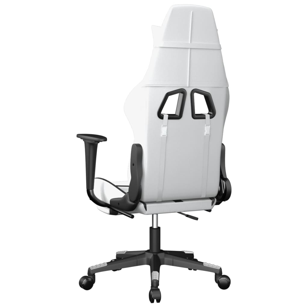 Chaise de jeu avec repose-pied Blanc et noir Similicuir Chaises de jeux vidaXL   