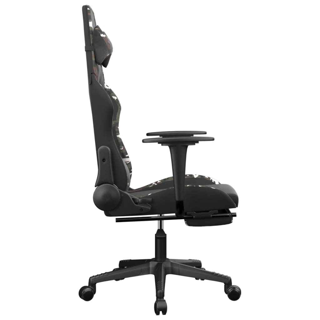 Chaise de jeu avec repose-pied Noir et camouflage Similicuir Chaises de jeux vidaXL   