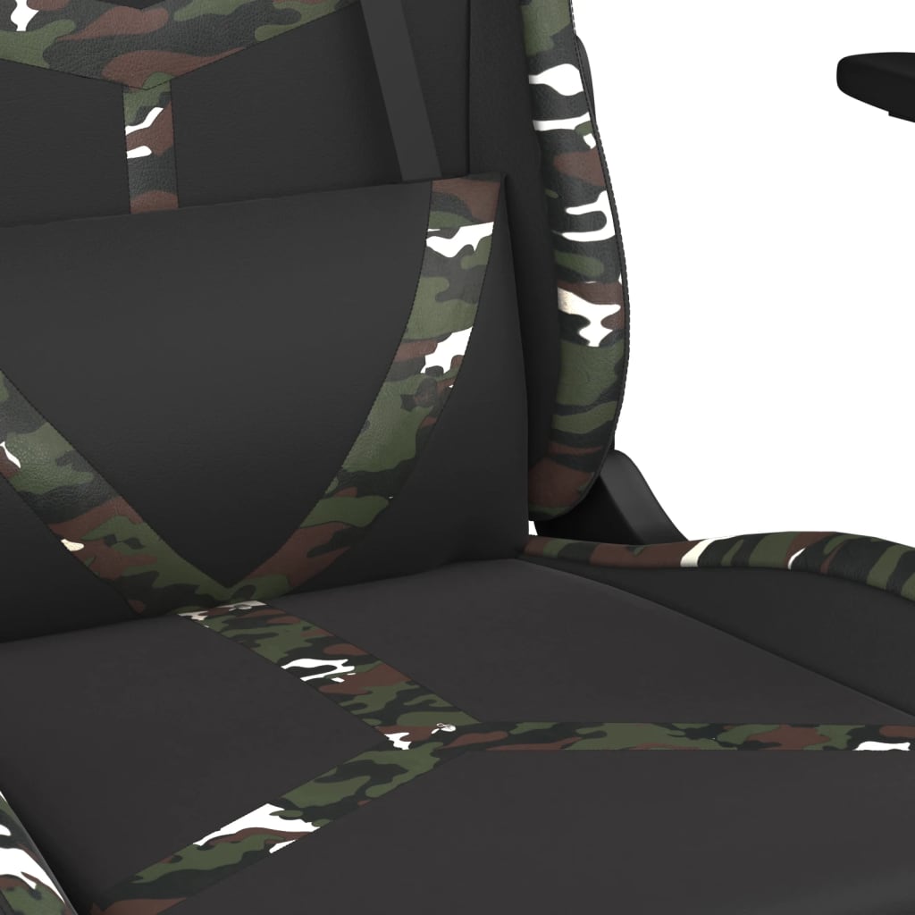 Chaise de jeu avec repose-pied Noir et camouflage Similicuir Chaises de jeux vidaXL   