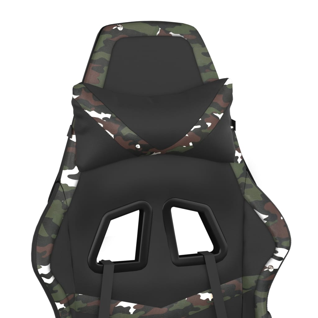 Chaise de jeu avec repose-pied Noir et camouflage Similicuir Chaises de jeux vidaXL   