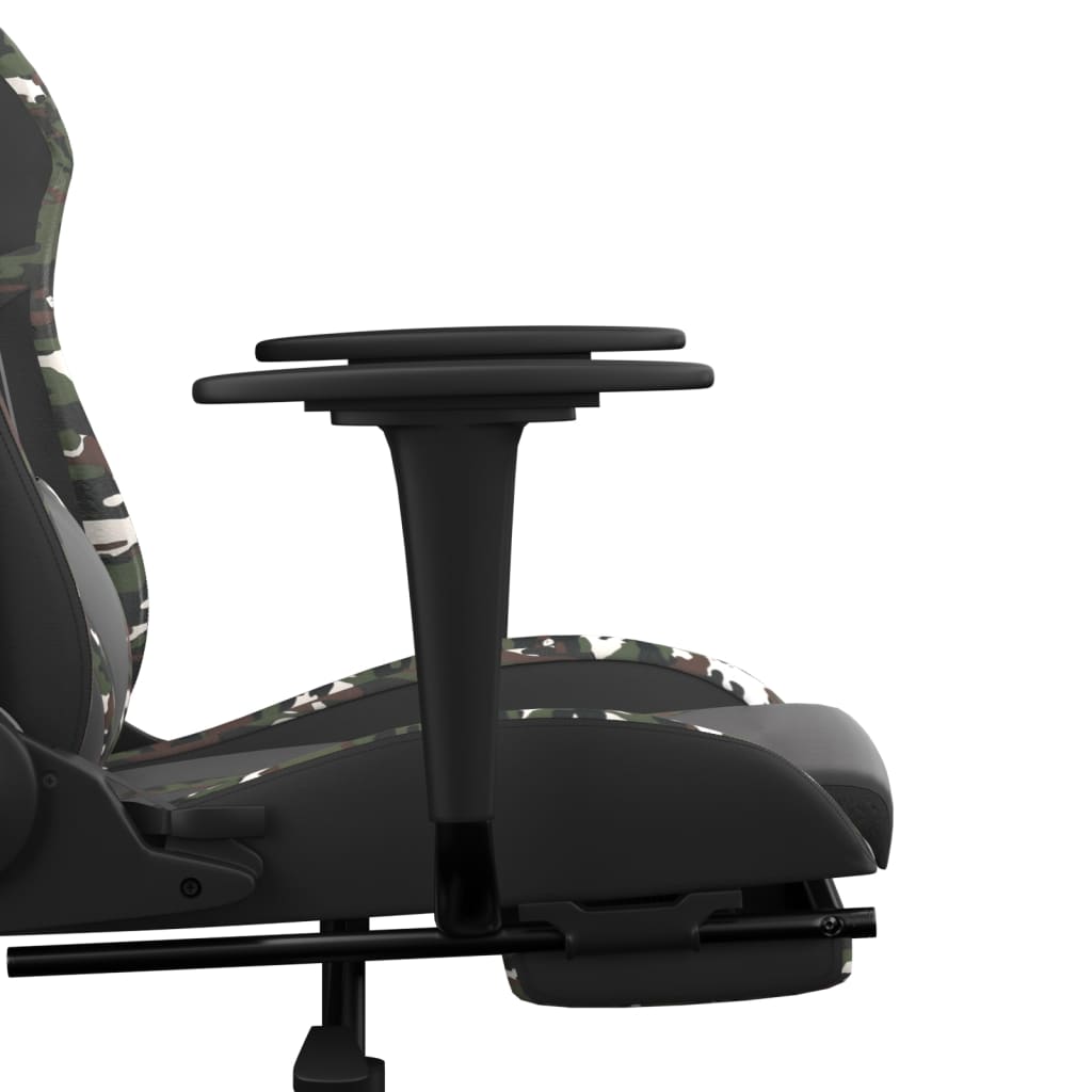 Chaise de jeu avec repose-pied Noir et camouflage Similicuir Chaises de jeux vidaXL   