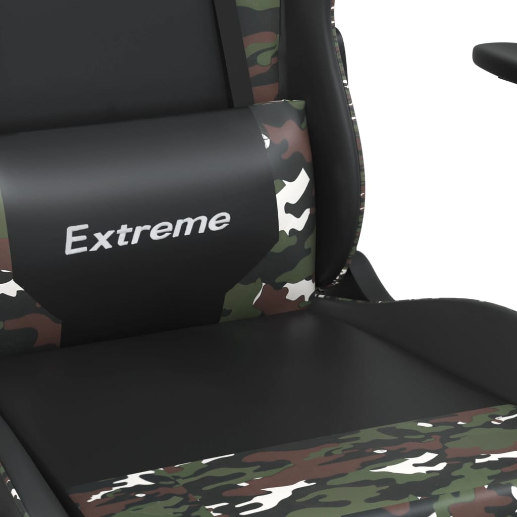 Chaise de jeu avec repose-pied Noir et camouflage Similicuir Chaises de jeux vidaXL   