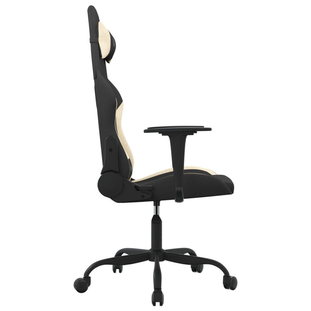 Chaise de jeu avec repose-pied Noir et crème Tissu Chaises de jeux vidaXL   