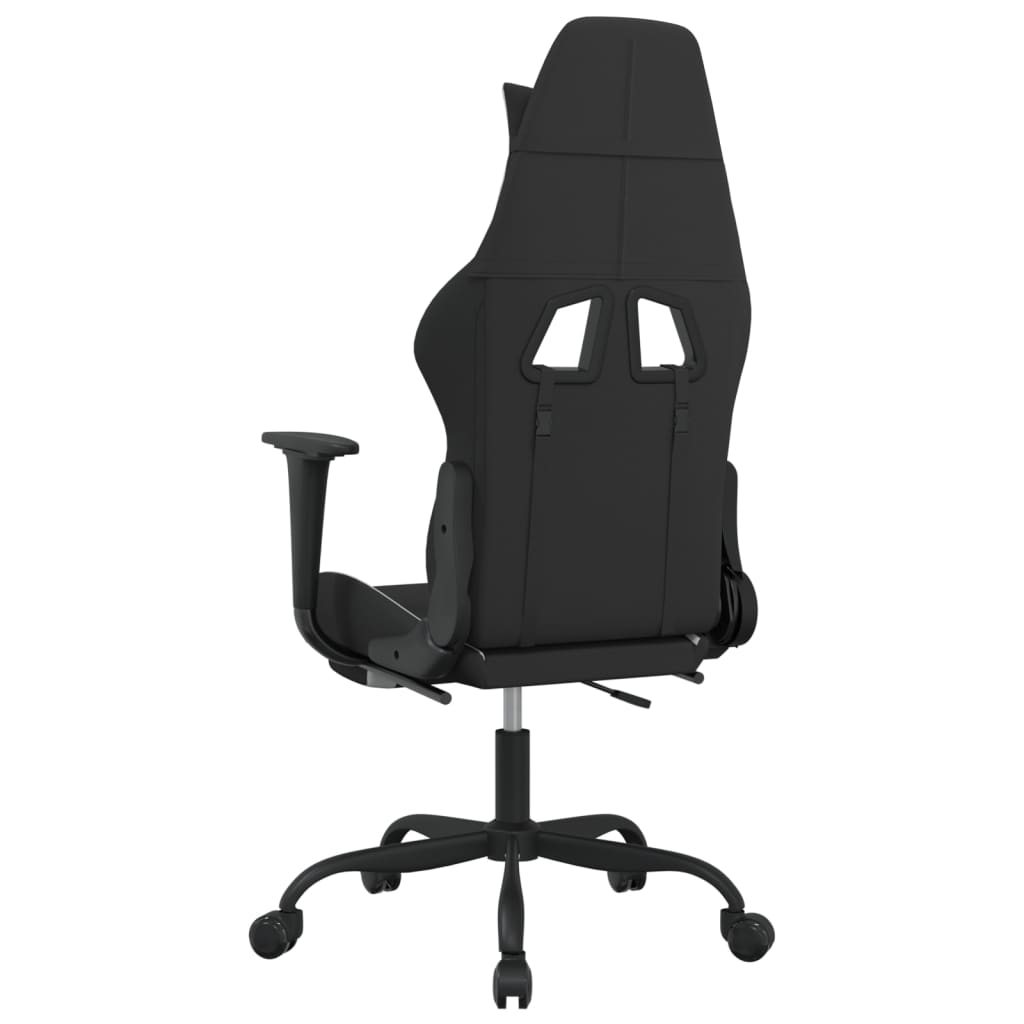 Chaise de jeu avec repose-pied Noir et blanc Tissu Chaises de jeux vidaXL   