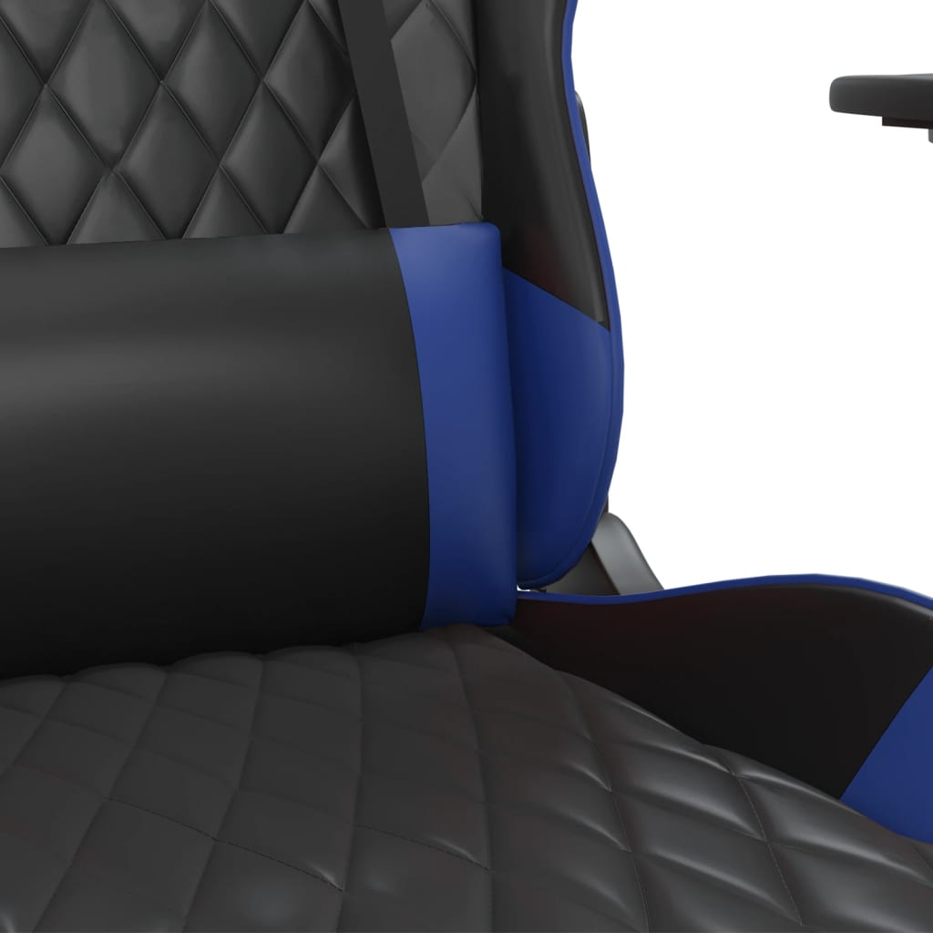 Chaise de jeu avec repose-pied Noir et bleu Similicuir Chaises de jeux vidaXL   