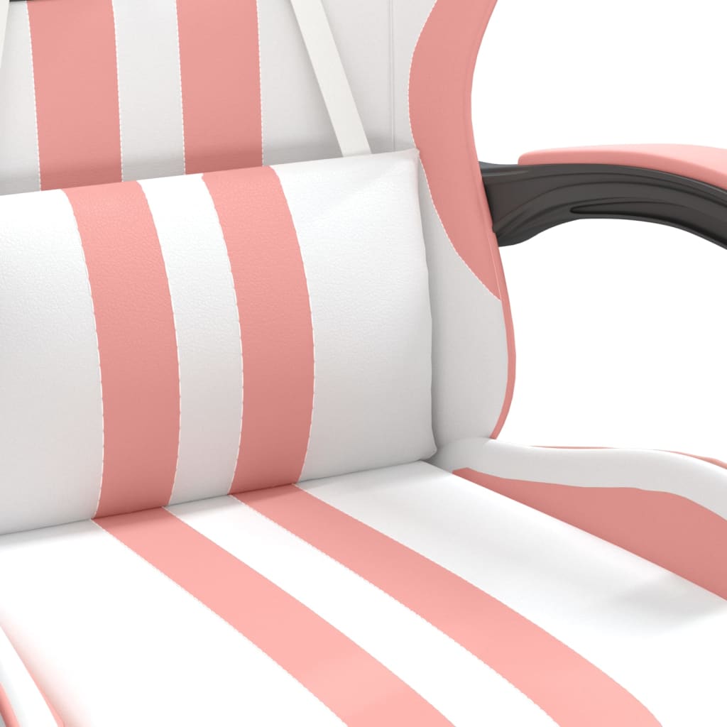 Chaise de jeu avec repose-pied Blanc et rose Similicuir Chaises de jeux vidaXL   