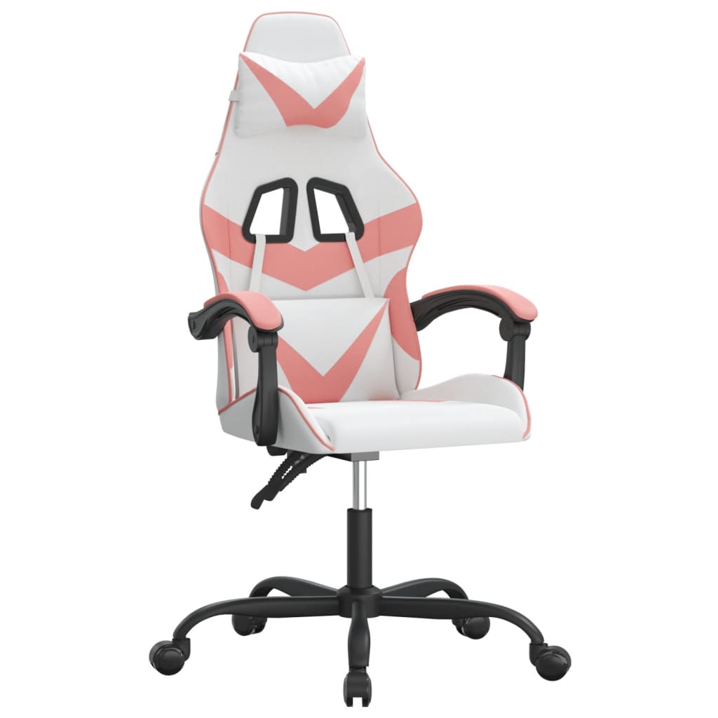 Chaise de jeu Blanc et rose Similicuir Chaises de jeux vidaXL   