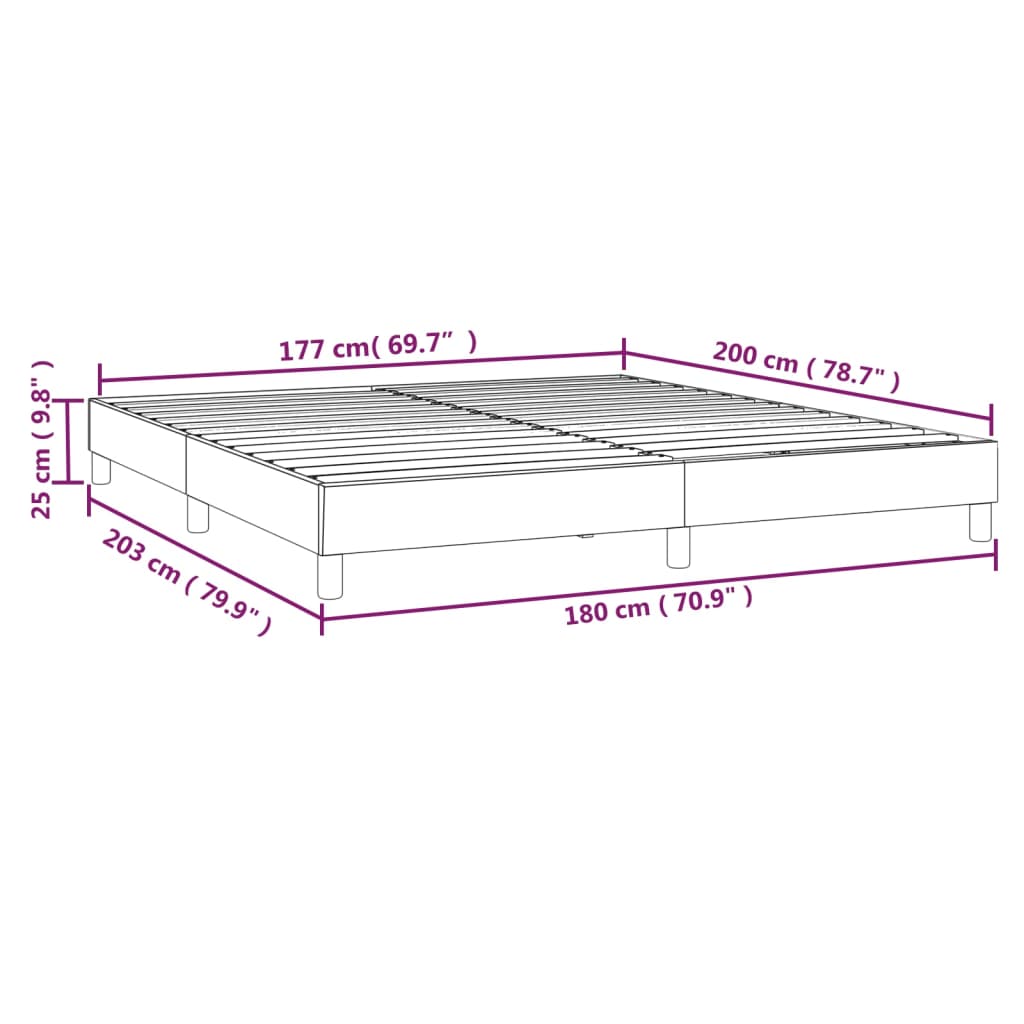 Cadre de lit Taupe 180x200 cm Tissu Lits & cadres de lit vidaXL   