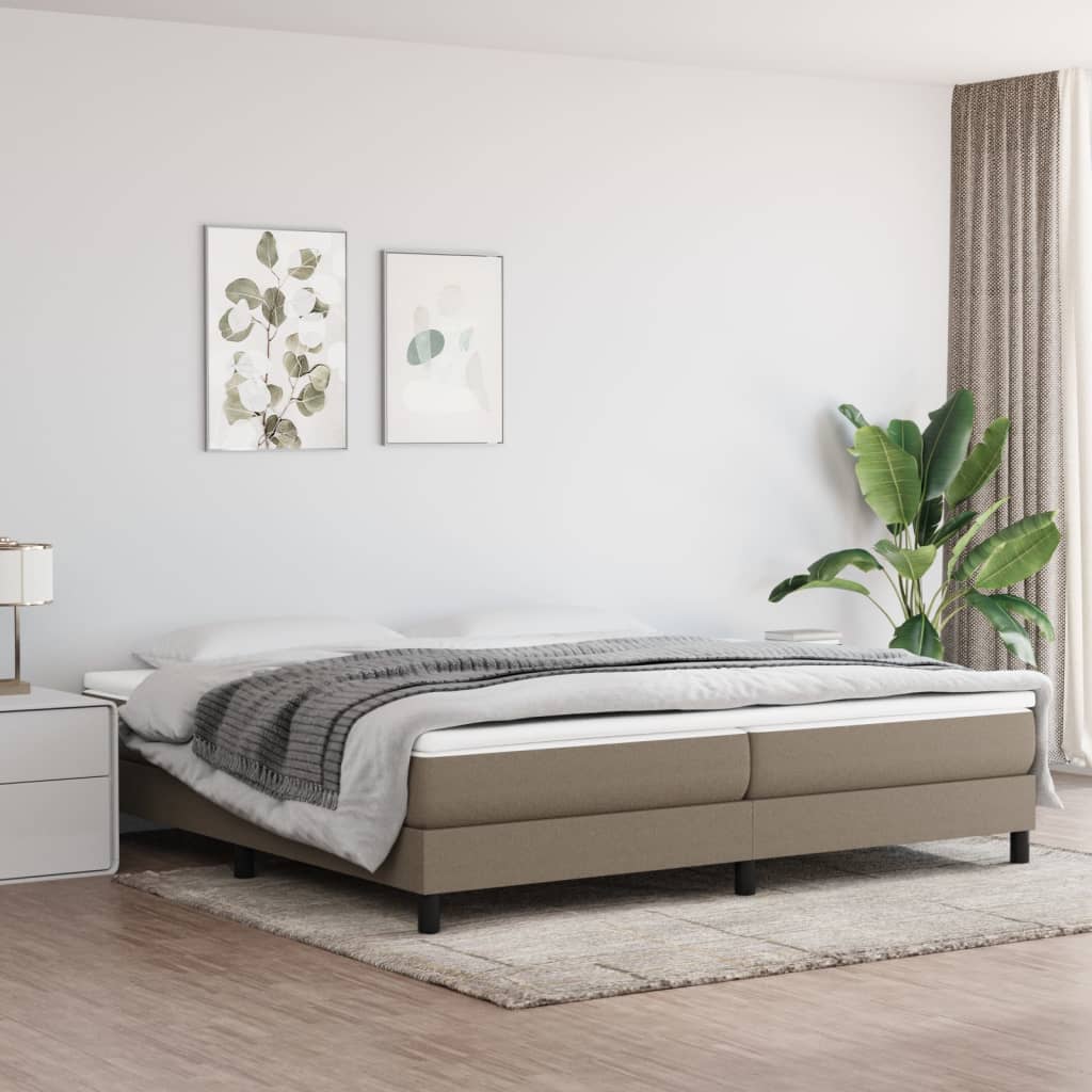 Cadre de lit Taupe 200x200 cm Tissu Lits & cadres de lit vidaXL   