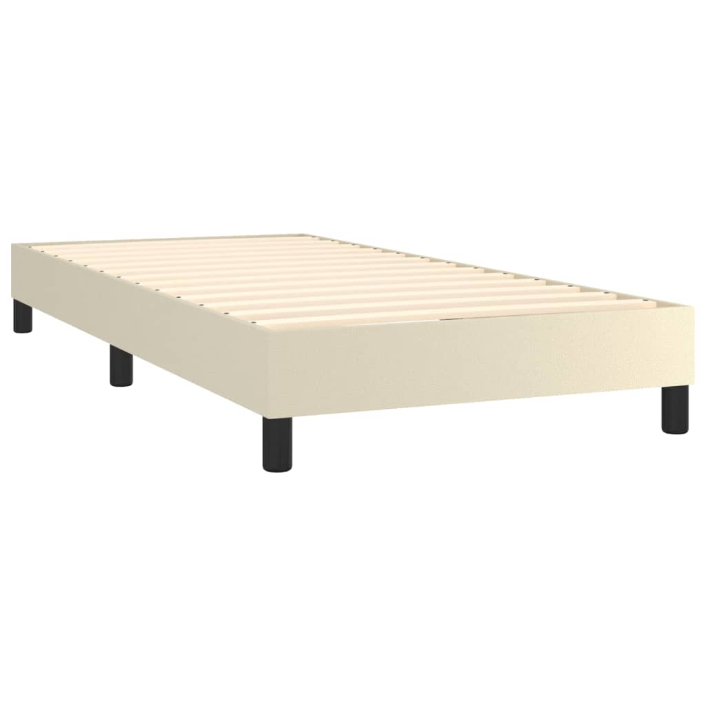 Cadre de lit sans matelas crème 100x200 cm similicuir Lits & cadres de lit vidaXL   