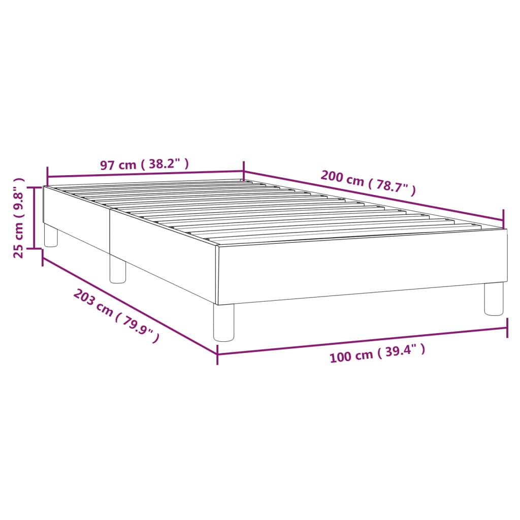 Cadre de lit sans matelas crème 100x200 cm similicuir Lits & cadres de lit vidaXL   