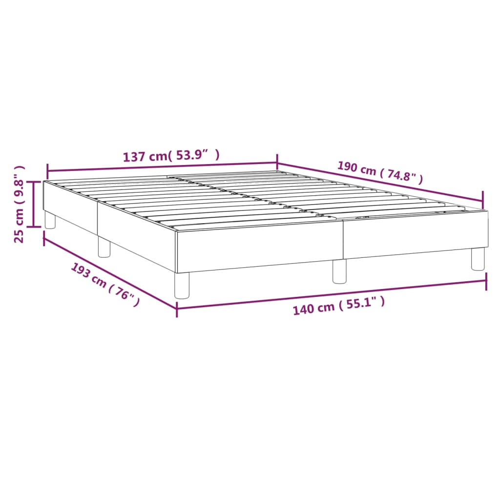 Cadre de lit Blanc 140x190 cm Similicuir Lits & cadres de lit vidaXL   