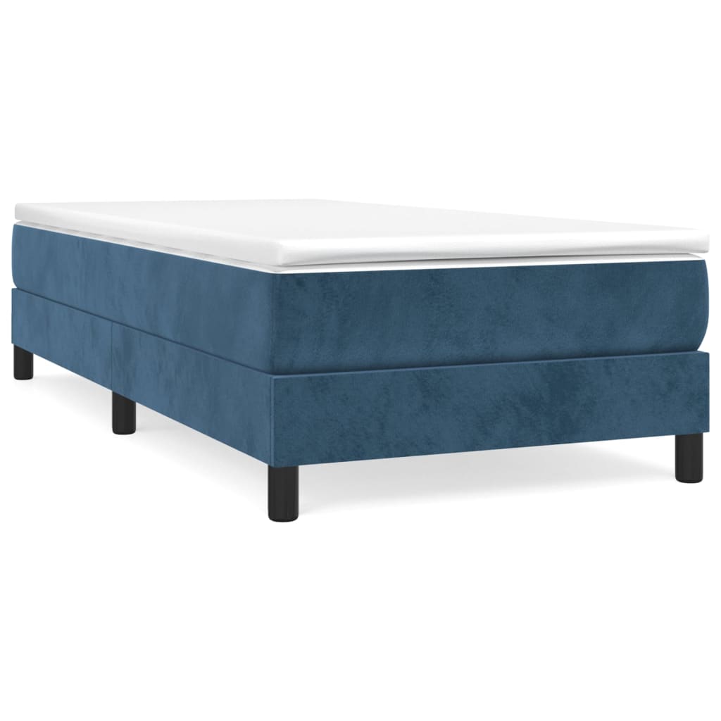 Cadre de lit Bleu foncé 90x190 cm Velours Lits & cadres de lit vidaXL   