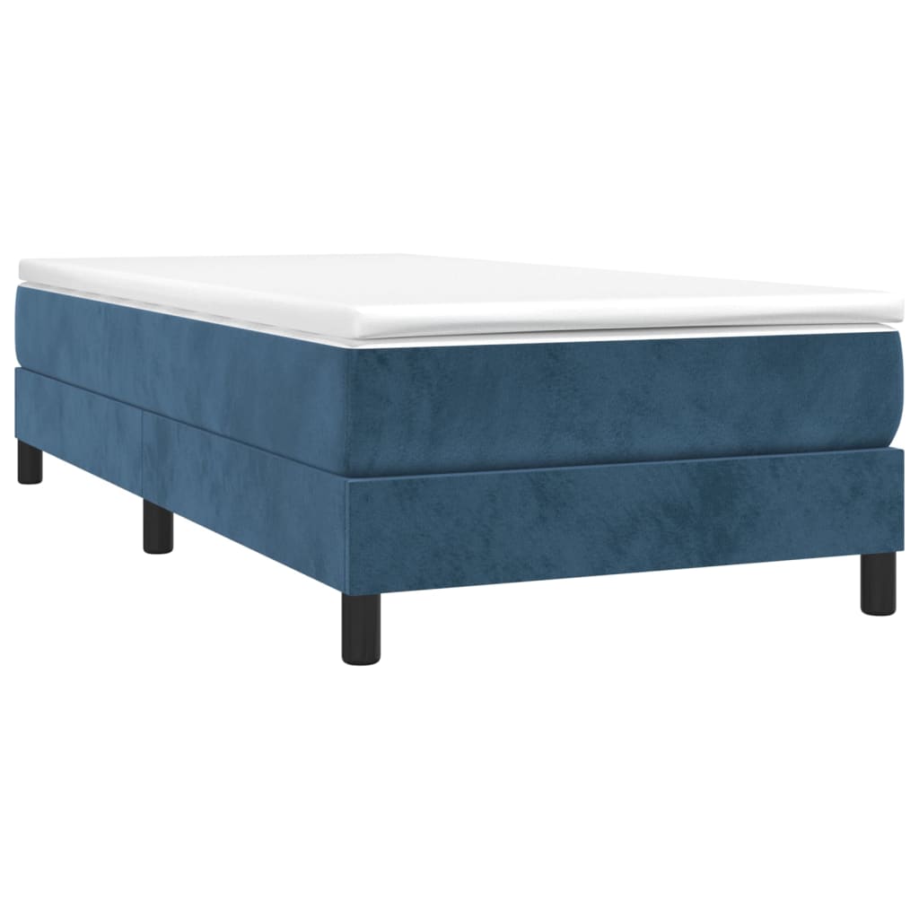 Cadre de lit Bleu foncé 90x190 cm Velours Lits & cadres de lit vidaXL   