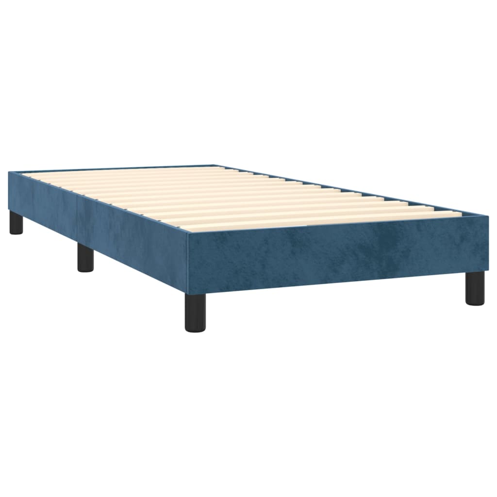 Cadre de lit Bleu foncé 90x190 cm Velours Lits & cadres de lit vidaXL   