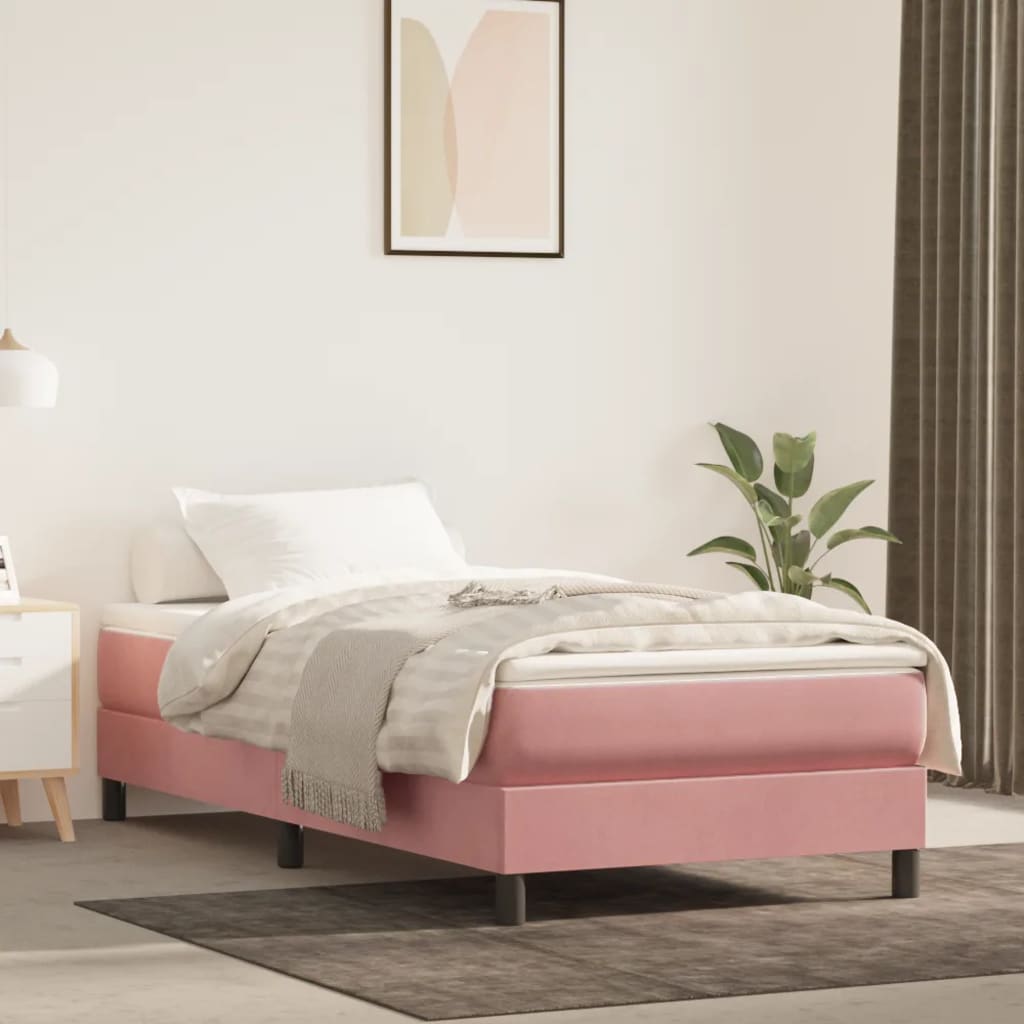 Cadre de lit Rose 90x190 cm Velours Lits & cadres de lit vidaXL   