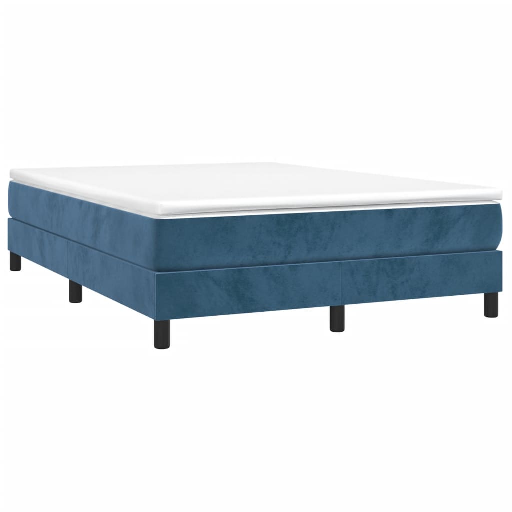 Cadre de lit Bleu foncé 140x190 cm Velours Lits & cadres de lit vidaXL   