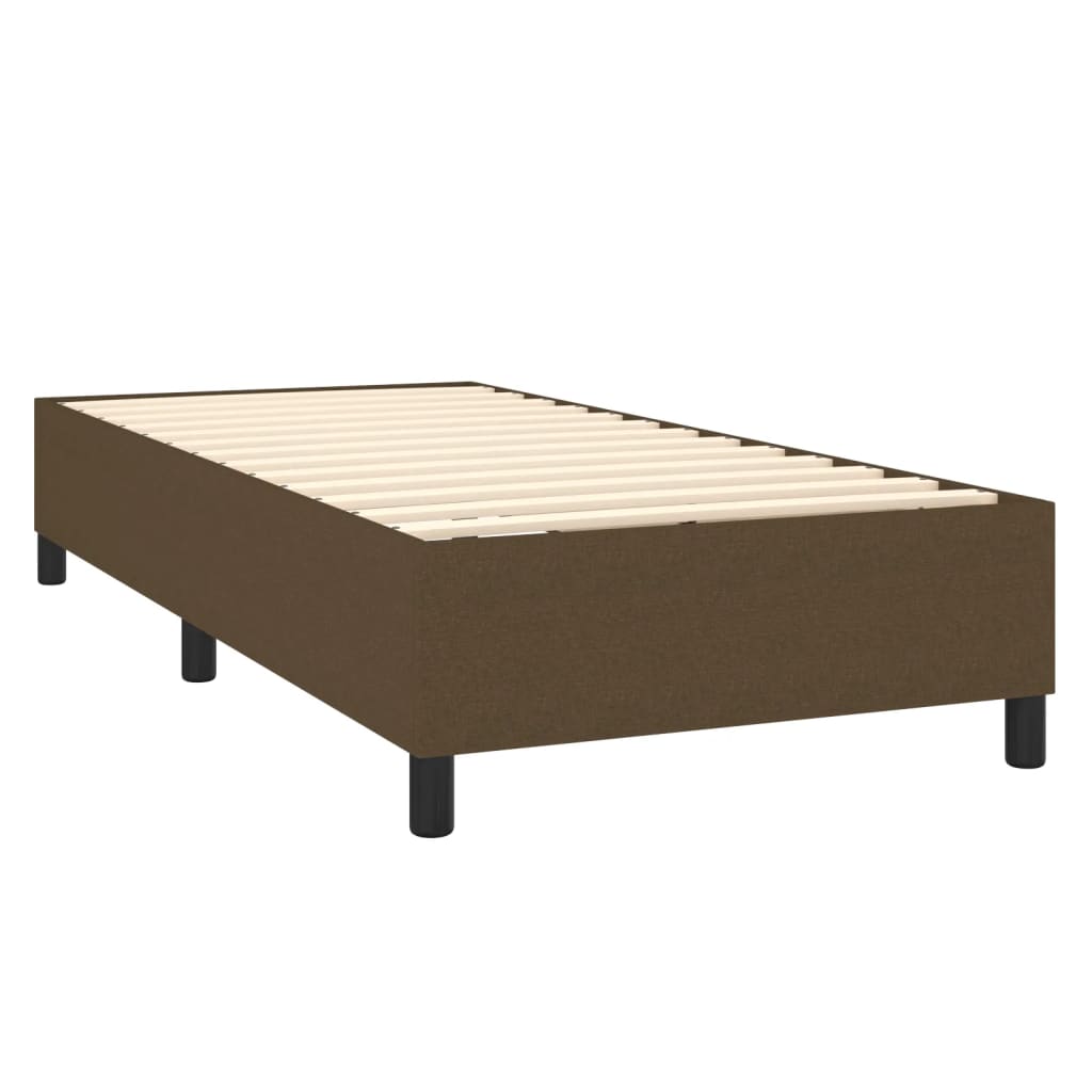 Cadre de lit Marron foncé 90x190 cm Tissu Lits & cadres de lit vidaXL   