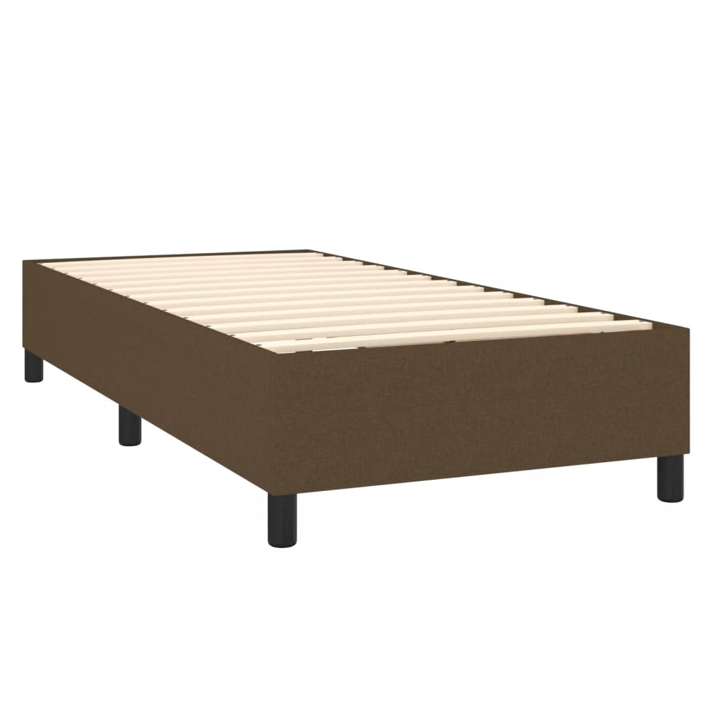 Cadre de lit Marron foncé 100x200 cm Tissu Lits & cadres de lit vidaXL   