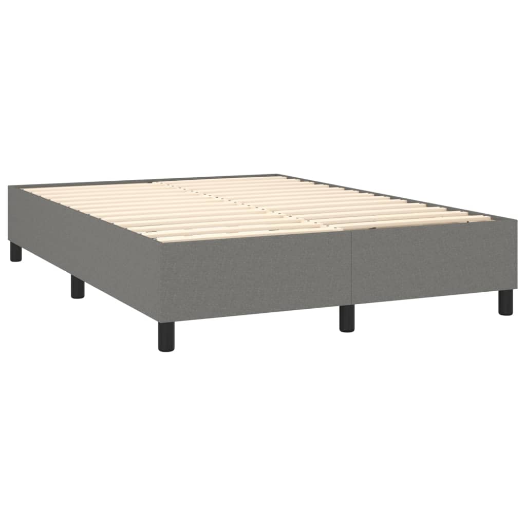 Cadre de lit Gris foncé 140x190 cm Tissu Lits & cadres de lit vidaXL   