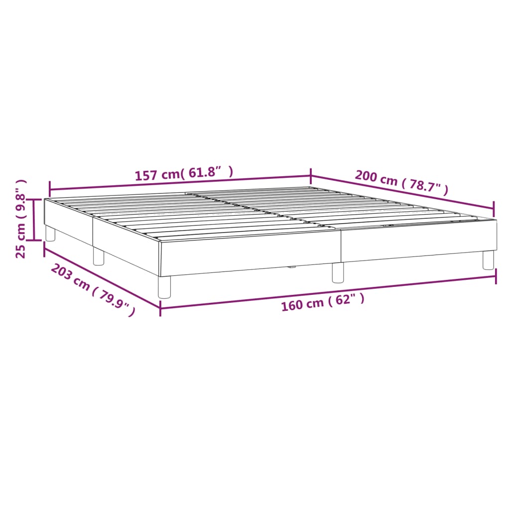 Cadre de lit Taupe 160x200 cm Tissu Lits & cadres de lit vidaXL   