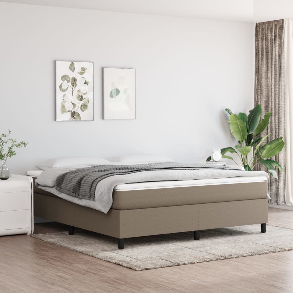 Cadre de lit Taupe 160x200 cm Tissu Lits & cadres de lit vidaXL   