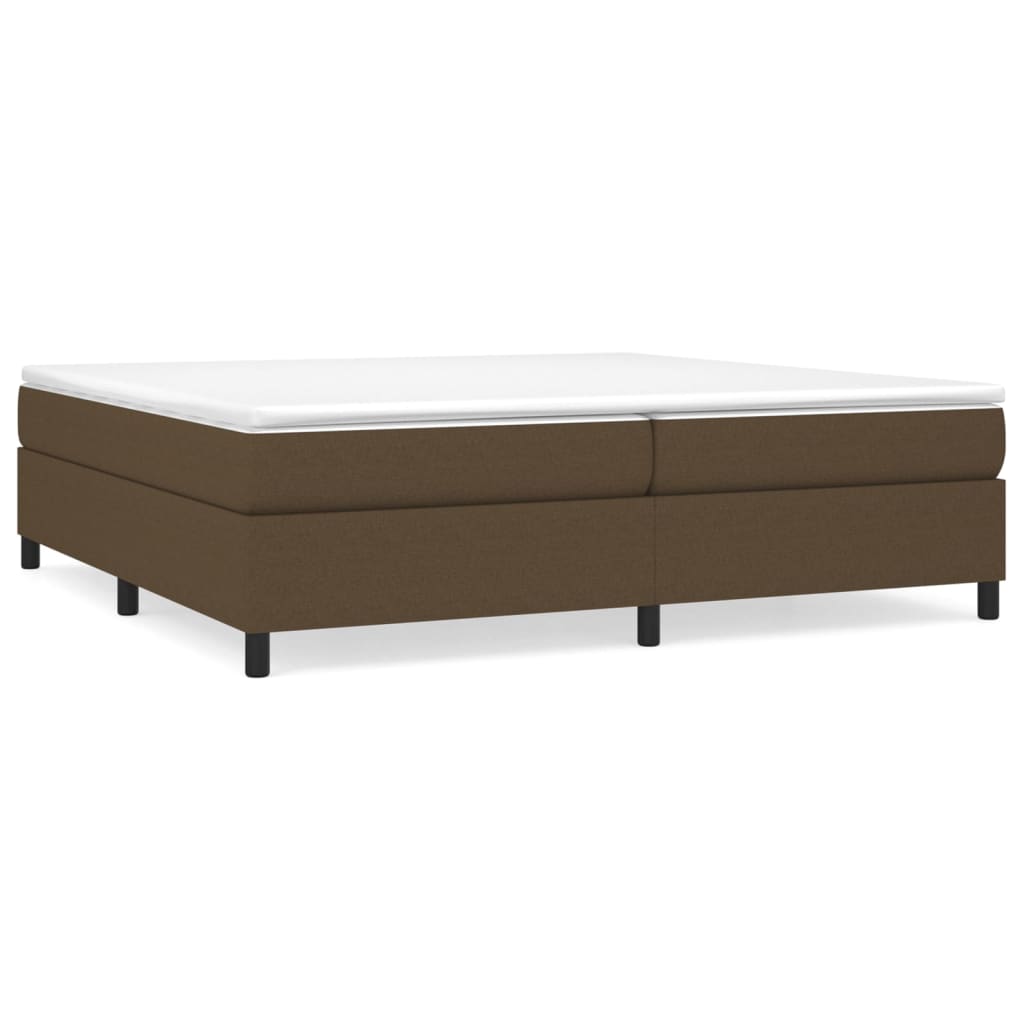 Cadre de lit Marron foncé 200x200 cm Tissu Lits & cadres de lit vidaXL   