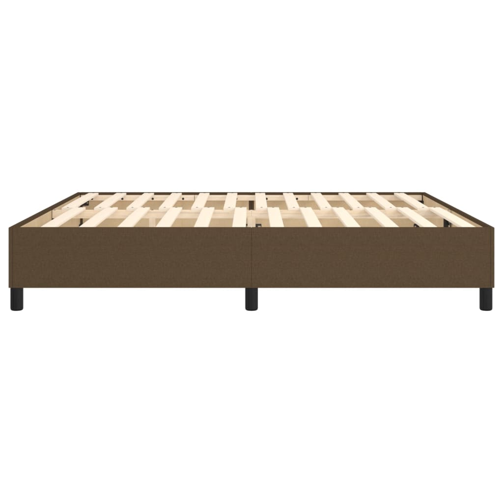 Cadre de lit Marron foncé 200x200 cm Tissu Lits & cadres de lit vidaXL   