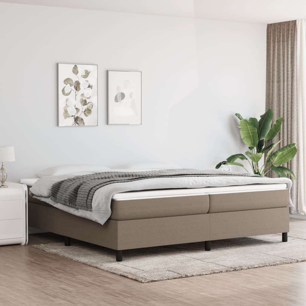 Cadre de lit Taupe 200x200 cm Tissu Lits & cadres de lit vidaXL   