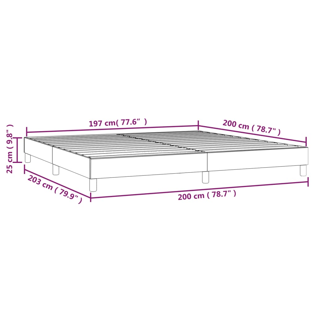 Cadre de lit Crème 200 x 200 cm Tissu Lits & cadres de lit vidaXL   