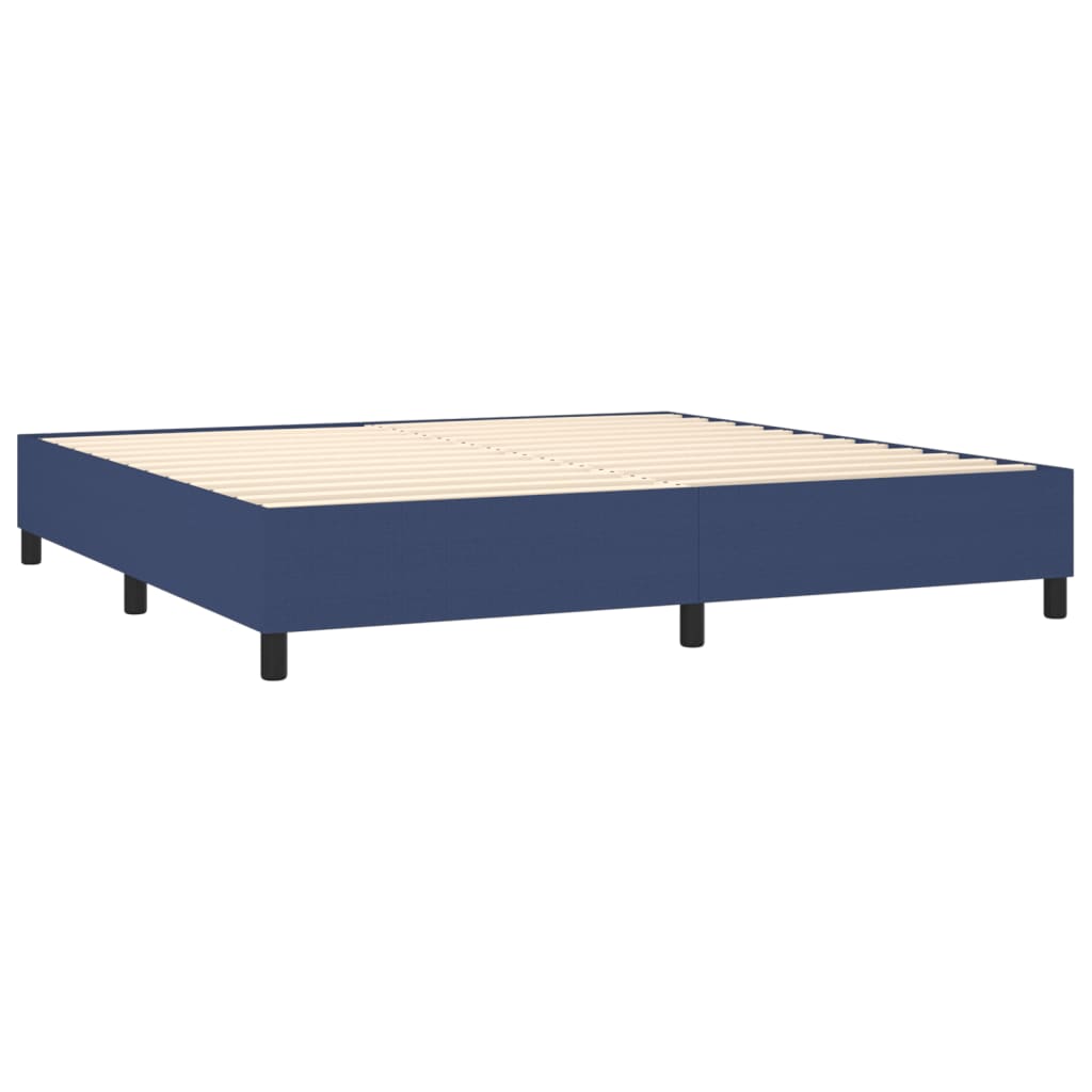 Cadre de lit Bleu 200x200 cm Tissu Lits & cadres de lit vidaXL   